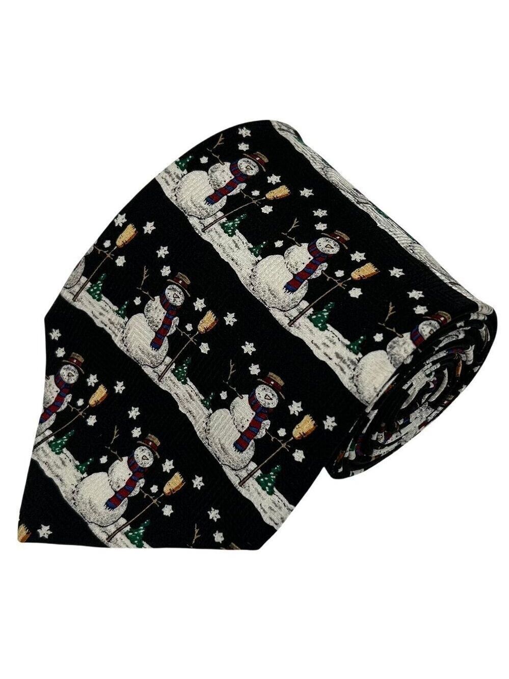 FN Men's 100% Silk Snowman Christmas Holiday Necktie Tie